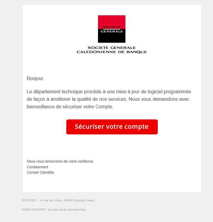 Cybersecurite Societe Generale Caledonienne De Banque